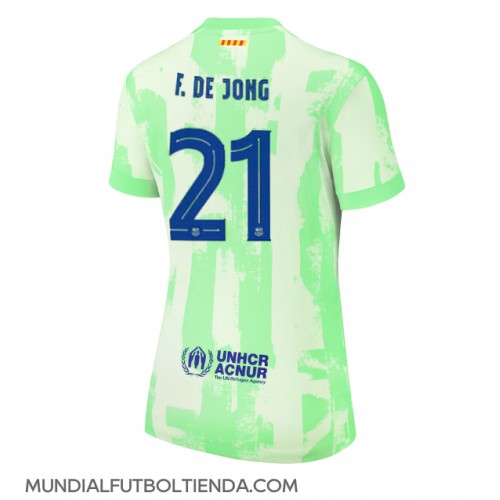 Camiseta Barcelona Frenkie de Jong #21 Tercera Equipación Replica 2024-25 para mujer mangas cortas